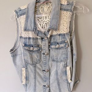 Women’s Miss Me Jean Lace Vest